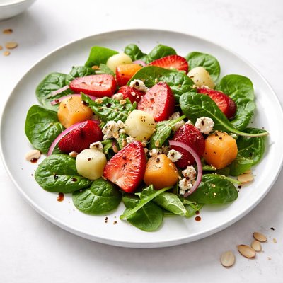 Image of Strawberry Melon Spinach Salad
