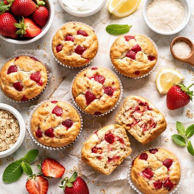 Image of Low Fat Strawberry Muffins