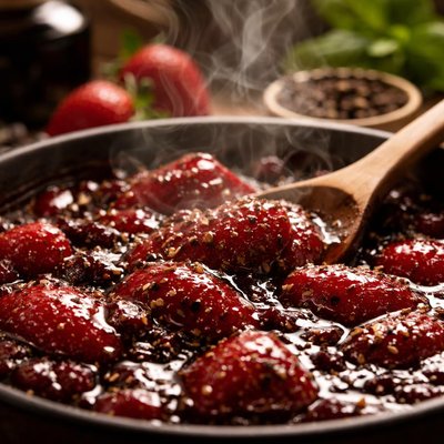 Image of Strawberry Preserves with Black Pepper and Balsamic Vinegar