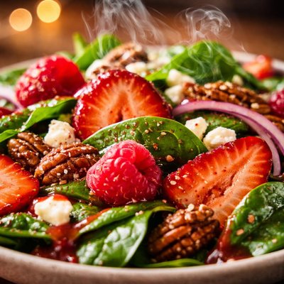 Image of Strawberry Spinach Salad W Raspberry Key Lime Vinaigrette