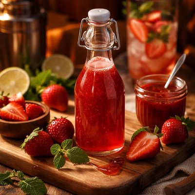 Image of Strawberry Syrup for Cocktails