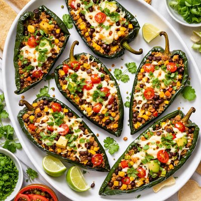 Image of Stuffed and Baked Poblano Chiles