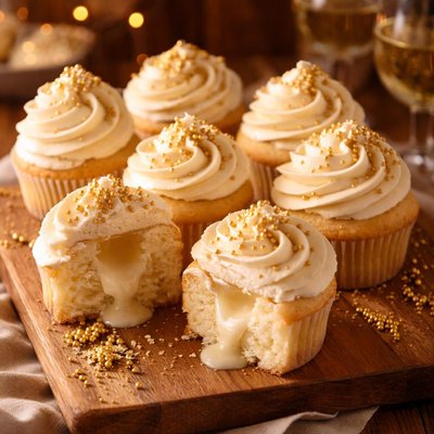 Image of Stuffed Champagne Cupcakes