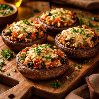 Image of "Champiñones Portobello Rellenos Veganos"