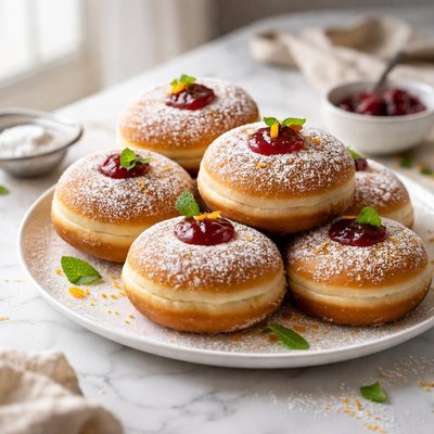 Image of Sufganiot Jewish Jelly Doughnuts