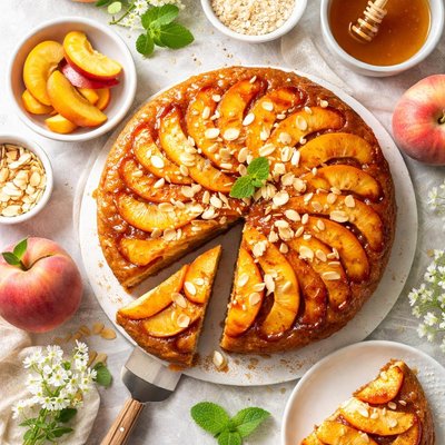 Image of Sugar Free Peach Almond Upside Down Cake
