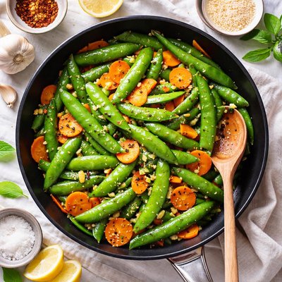 Image of Sugar Snap Pea and Carrot Saute