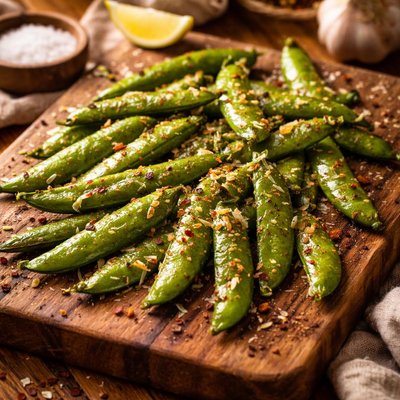 Image of Sugar Snap Peas or Snow Peas Baked
