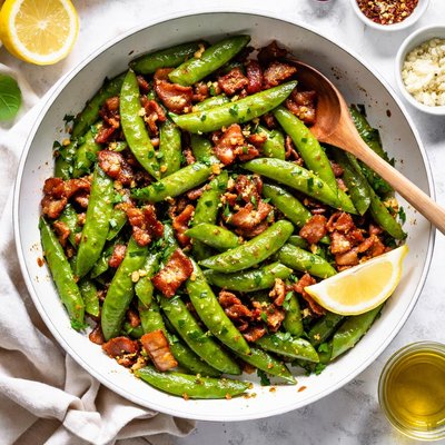 Image of Sugar Snap Peas with Bacon