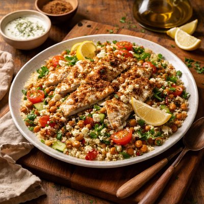 Image of Sumac Fish Couscous Salad 21 Day Wonder Diet Day 3