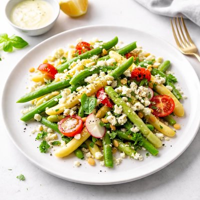 Image of Summer Bean Salad with Creamy Lemon Dressing