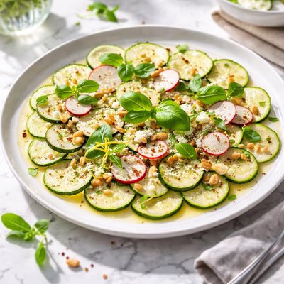 Image of Summer Time Easy Courgette Zucchini Carpaccio