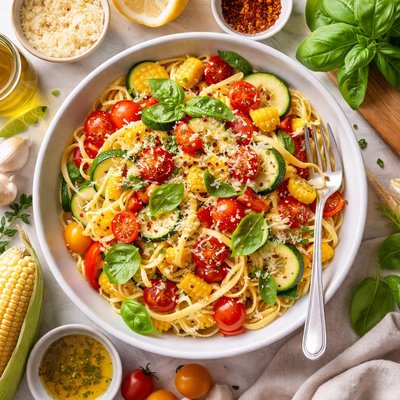 Image of Summer Vegetables with Linguine