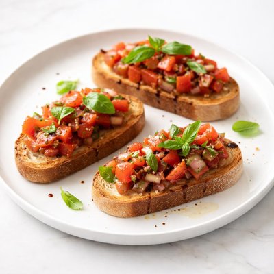 Image of Summertime Bruschetta Tomato and Basil