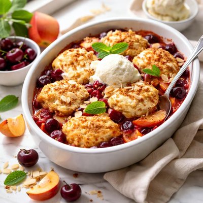 Image of Summertime Cherry Peach Cobbler