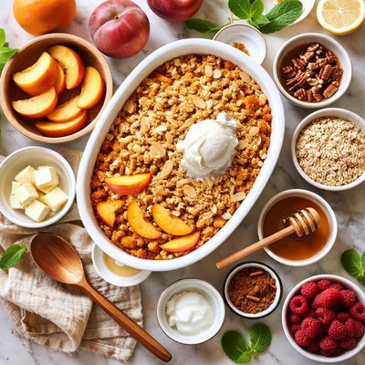 Image of Summertime Peach Crumble Raw Food