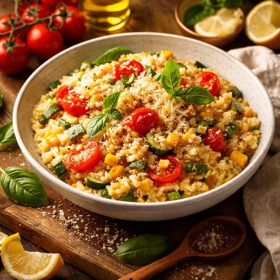Image of Summertime Risotto Risotto Allestate
