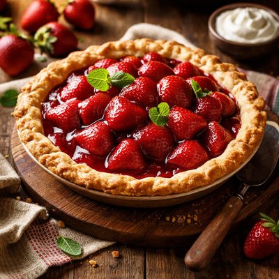 Image of Summertime Strawberry Glazed Pie