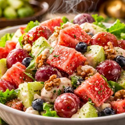 Image of Summertime Watermelon Waldorf Salad