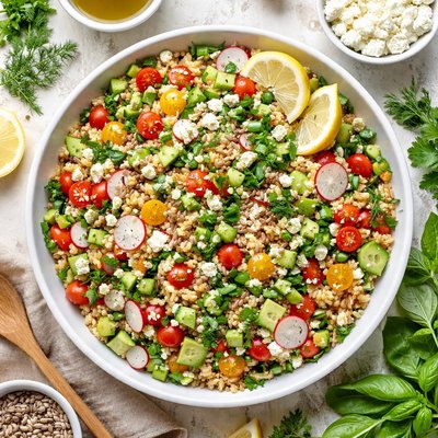 Image of Summery Brown Rice Salad with Fresh Herbs