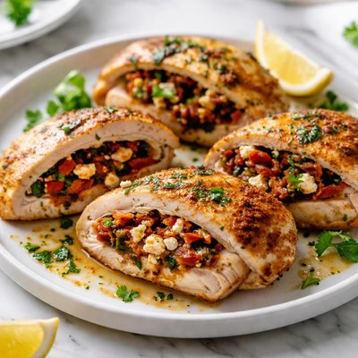 Image of Sun Dried Tomato and Feta Stuffed Chicken Breasts Sbd
