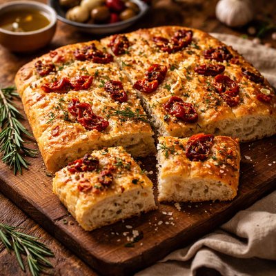 Image of Sun Dried Tomato and Herb Focaccia