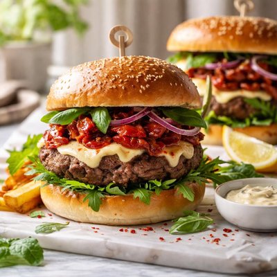 Image of Sun Dried Tomato Burgers Light