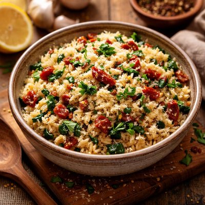 Image of Sun Dried Tomato Spinach Rice Pilaf