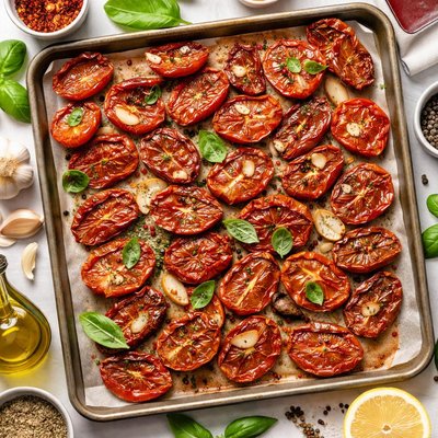 Image of Sun Dried Tomatoes in the Oven Sun Dried Tomatoes