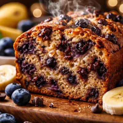 Image of Super Antioxidant Blueberry Banana Chocolate Chip Bread