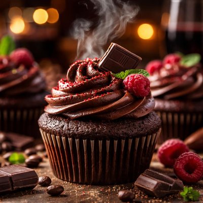 Image of Super Bowl or Any Day Chocolate Cupcakes W Cabernet