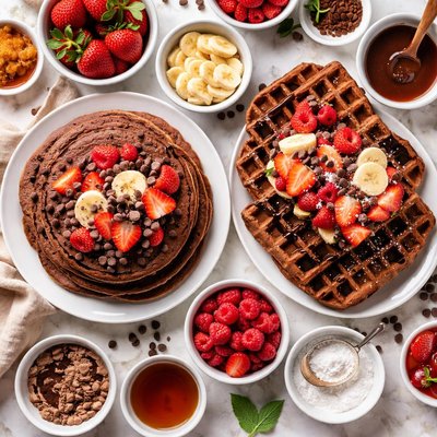 Image of Super Easy Chocolate Pancakes or Waffles