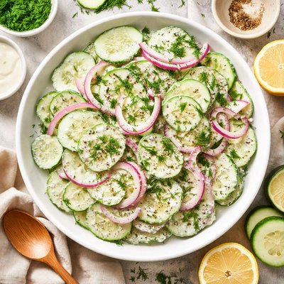 Image of Super Easy Creamy Cucumber Salad