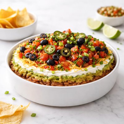 Image of Super Easy Meatless Nine Layer Mexican Dip