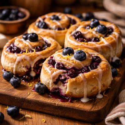 Image of Super Easy Semi Homemade Blueberry Breakfast Rolls