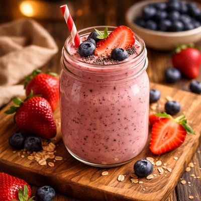 Image of Super Healthy Strawberry Blueberry Smoothie