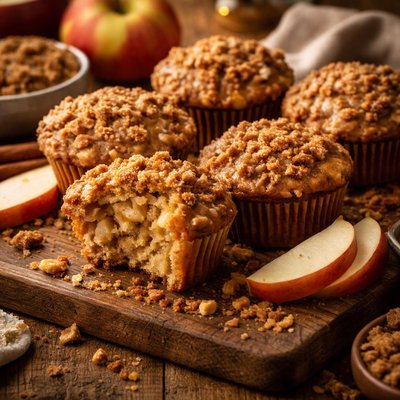Image of Super Moist Apple Pie Muffins with Graham Topping