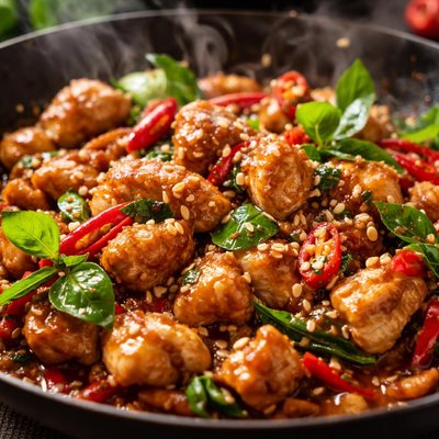 Image of Super Quick Thai Flavoured Stir Fried Chicken