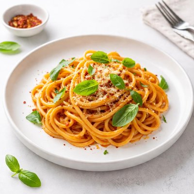 Image of Super Quick Tomato Basil Cream Pasta Vegan
