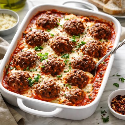 Image of Super Simple Eye Talian Meatball Casserole
