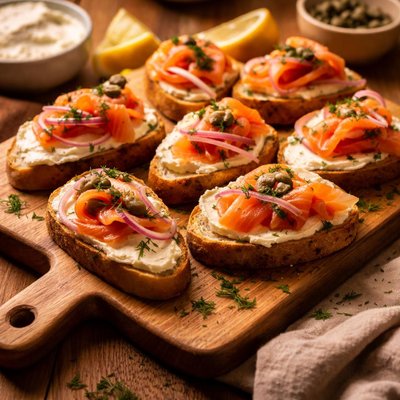 Image of Super Simple Smoked Salmon Crostini