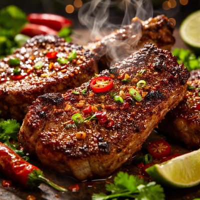 Image of Super Spicy Brown Pork Chops