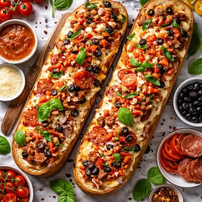 Image of Super Stuffed French Bread Pizza Rustica