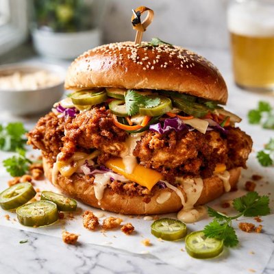 Image of Super Tasty Super Messy Chicken Sandwich