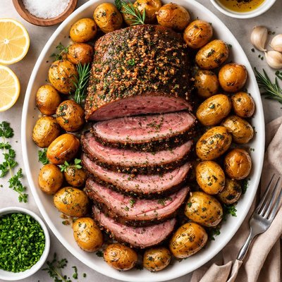 Image of Super Yummy Top Round Roast and Potatoes