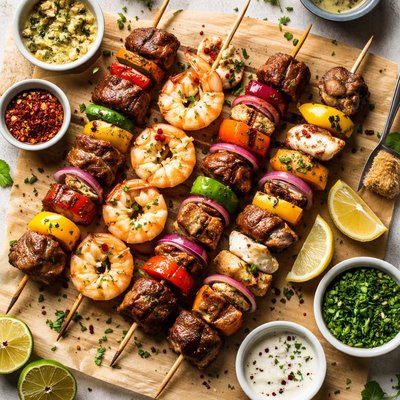 Image of Surf and Turf Barbecue Skewers