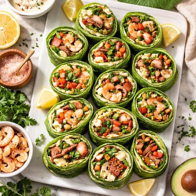 Image of Surf Turf Spinach Roll Ups