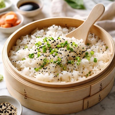 Image of Sushi Rice Made in Bamboo Steamer