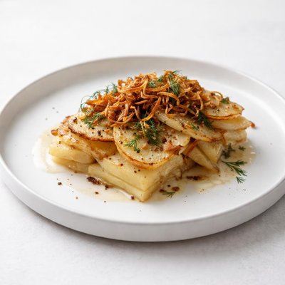 Image of Swedish Onions and Potatoes Au Gratin