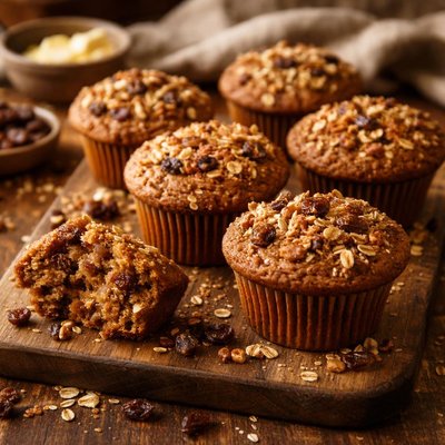 Image of Sweet and Nutty Raisin Bran Muffins
